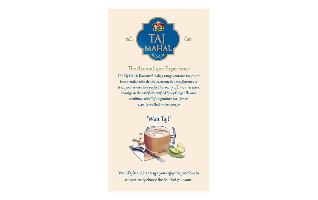 Brooke Bond Taj Mahal Spicy Ginger Tea Bags   Box  25 pcs